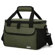Large Lunch Box for Men, Insulated Lunch Bags Soft Coolers Bag with Army Green