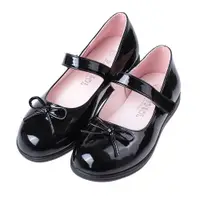 在飛比找PChome24h購物優惠-《布布童鞋》台灣製簡單蝴蝶結亮面黑色公主鞋學生鞋(19~23