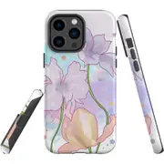 For iPhone 14 Pro Max Case Tough Protective Cover, Watercolour Floral