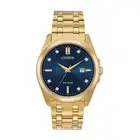 NEW Citizen Corso Eco-Drive Wrist Watch Gold Stainless Steel Blue Dial Mens