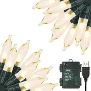 Christmas Lights 33ft 100 Led Battery String Lights With Timer Memory Function U