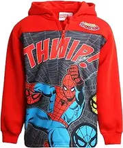 [Marvel] Boys' Avengers 1/4 Zip Fleece Hoodie Sweatshirt: Spidey Spider-Man Hulk Iron Man Captain America Black Panther, 2T-16