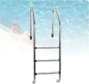 Pool Ladder,Stainless Steel in-Pool Stair,2/3-Step Handrails Stairs,with Preventing Slips Pedals,for Swim Gym and in Groundc,Bearing Weight 250kg(3 Steps)