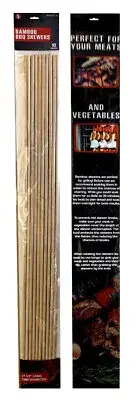 10 Pieces of 27.5" long Bamboo BBQ Skewer Set - Shish-Kabobs Camping