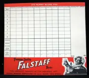 5 Falstaff Beer Gin Rummy Score Sheets Sir John Image Old Distributor Stock