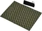 Kneeling Pad, Portable Foldable Foam Mat, Egg Nest Shape Thermal Cushion, Seat Cushion with Storage Bag, Perfect for Camping, Hiking, Fishing, 40x30.5x1.7 cm, Army Green and Creamy