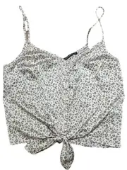 New Abercrombie & Fitch Leopard Print Tie Front Cami Tank Top, Size Medium Nwt