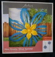 Kinetic Wind spinner BLUE WITH YELLOW FLOWER NIB