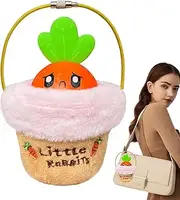 Cute Plush Keychain, Cartoon Cute Carrot Keychain Radish Pendant, Carrot Pot Cutting Plush Toy, Backpack Decoration For School Bags, Car, Wallets