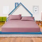 Palermo Pine Floor Bed House Frame in Blue for Kids and Toddlers - Double