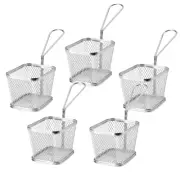 LOT OF 5 IKEA GRILLTIDER Serving Basket Stainless Steel 3.75 x 2.75"