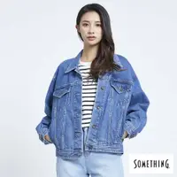 在飛比找樂天市場購物網優惠-新品↘SOMETHING 復古丹寧夾克-女款 中古藍