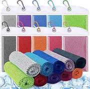 10 Pack Cooling Towels,40"x12" Neck Face Cooling Towels,Soft Breathable Chilly Towel for Women,Men,Sport,Yoga,Golf,Gym,Camping,Running,Fitness