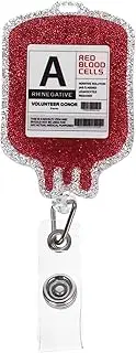 TEHAUX Retractable Badge Reels Portable Badge Clip Blood Bag Design Badge Holder Cartoon ID Card Holder Nurse Name Tag Holder for Nurse Doctor