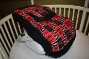 CUSTOM MADE AR SEAT CARRIER COVER MADE/WITH ARKANSAS RAZORBACKS FABRIC