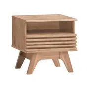 Clancy Bedside Unit Side Table Nightstand 1 Drawer Oak Woodgrain