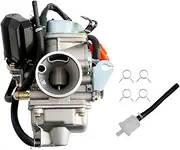 PD24J Carburetor, Compatible with 4-Stroke Engines GY6 125cc 150cc 152QMJ 157QMI ATV Quad Bike 4 Wheeler Dune Buggy Go Kart Moped Scooter Manifold Intake 24mm Carb