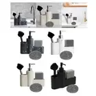 Kitchen Soap Dispenser Countertop Portable Brush Sponge Scrub Holder