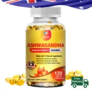 5000mg Ashwagandha Relief Stress Anxiety Boosts Immunity 120 Natural Capsules