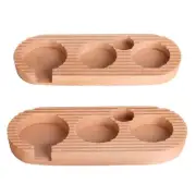 Wooden Coffee Tamper Station Bases Tamper Mat Stand for 51/53/58mm Portafilters