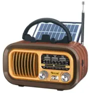 All-In-1 AM FM SW Retro Radio Bluetooth Speaker Player Solar Battery Power