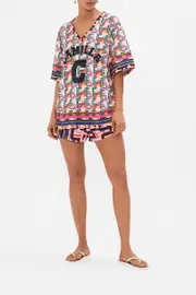 ACTIVE GRID IRON TEE WITH SIDE SPLITS CIAO BELLA