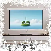 GPVPFLBLMH 60 72 Inch Manual Projector Screen Pull Down, Ceiling Projection Screen Retractable HD Movie Screen for Indoor Movie Office(60inch(152cm)-4:3)