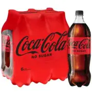 Coca-Cola No Sugar Soft Drink Multipack Bottles 6 x 1.25L