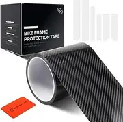 Bike Frame Protection Tape,Bicycle Frame Protector Tape-Frame Protection Film 3m(4”x118”) for ebike/Mountain Bike/Gravel/MTB/Road Bike, Carbon Fiber Pattern,Black/Semi-transparent