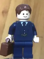 LEGO Businessman Lawyer Executive Manager Light Nougat Flesh, Dark Blue Suit