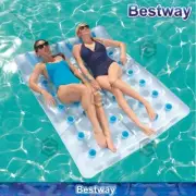 Bestway H2OGO Inflatable Double Floating Pool Lounge Bed Beach Water Mattress AU