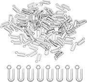 uxcell Letter Charm, 100 Pcs Alphabet Charm Initial Pendant Charm Bulk Cute DIY for Jewelry Making Bracelets Earrings Necklace Keychains Crafts, Dark Silver, Letter U