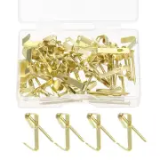60 Pcs Picture Hangers, 10lb Picture Hooks(30 Hangers + 30 Nails), Gold