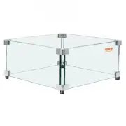 For Square Gas Fire Pit Wind Guard 493mm Clear Tempered Glass Shield 8mm Thick