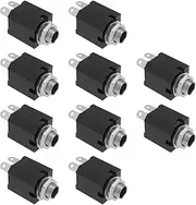 Create idea 10pcs 3 Pin Audio Socket 6.35mm O Plug Sockets Model PJ-612 Jack Panel Socket Open Mono with Nut for Microphone and Amplifier