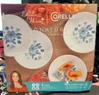 Set of 4 Pioneer Woman Signature Corelle Evie Blue Appetizer Plates 6.75" NEW