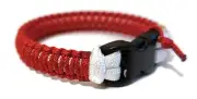 Paracord Bracelet 550 White/Red Micro Cord U.S. Seller - Handmade