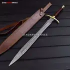 Hand Forged Damascus Steel Battle Ready Hunting Roman Medieval Fuller Sword