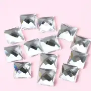 White Square Rhinestones Shiny Glass Crystal Flat Back Stones Glue On Rhinestone