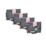 4 PK TZ132 Tze132 Label Tape Red on Clear 1/2'' For Brother P-Touch PT-1650 1750