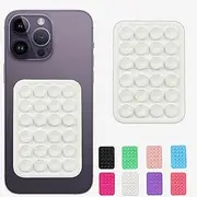 TEEMENT Suction Phone Case Mount, Silicone Adhesive Phone Holder for iPhone, Android, Hands-Free Fidget Toy, Mirror, Shower, TikTok Videos, Selfies (White)