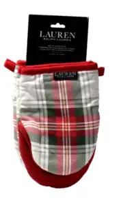 Lauren Ralph Lauren Set of 2 Plaid Oven Mitts Potholders Multicolor New!