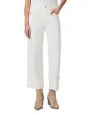 Paige Sasha High Rise Ankle Wide Leg Jeans in Tonal Ecru