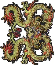 Gadpiparty 2Pcs Dragon Embroidery Iron Patches for Clothing Repair Decorative Appliques for DIY Crafts Stylish Embellishments for Jackets Bags and Shoes