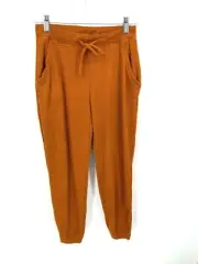 Gilly Hicks Jogger Sweatpants Womens Small Rust Orange Waffle Knit Loungewear