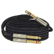 3.3Ft 1/4 Inch TRS Male to Dual 1/4 Inch Male TS Y Splitter Insert Cable