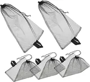 [LIFKOME] 5pcs Portable Travel Mesh Bag Drawstring Clothes Pouches for Organizing Luggage Durable and Versatile Storage for Clothes Diving Gear and Items