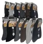 Men Winter Socks Lamb Wool Warm Heavy Duty Crew, Size 10-13 Holiday 12-Pack