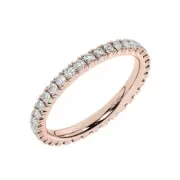 2 MM Micro Prong Set Round Cut Diamonds Full Eternity Ring in 18K Rose Gold