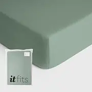 Premium Knitted Cotton Jersey Fitted Sheets by It-Fits: Luxurious 100% Australian Cotton Fabric, Stretchy & Easy-Care, Perfect Fit for Your Mattress, Skin-Safe & Eco-Friendly (King Single Size)